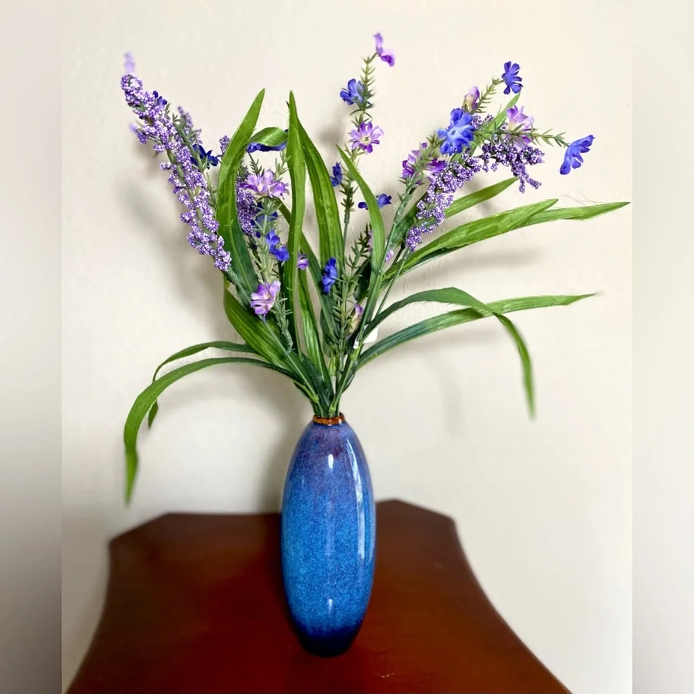Vase CLYTYOPK Ceramic glazed Vase Modern Farmhouse Decoration cobalt Blue